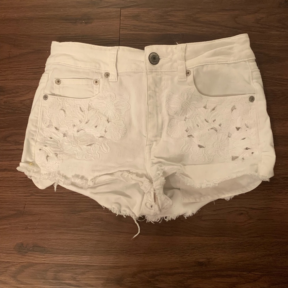 American Eagle White Denim Shorts